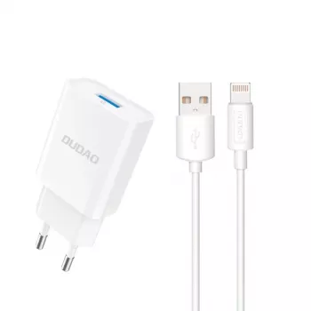 Dudao A4EU adapter 10W 1xUSB-A s kablom USB-A na Lightning (1m) - bel