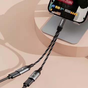Dudao L13C+ 2-v-1 adapter USB-C na USB-C z zvokom in polnjenjem
