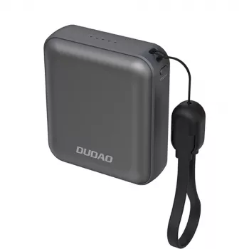 Dudao K22+ ultrakompaktna prenosna baterija 10000mAh 22,5W USB-C z vrvico/kablom - siva
