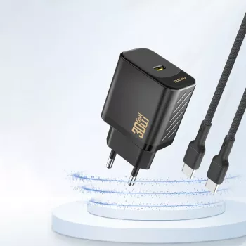 DUDAO A27PEU GaN 30W USB-C polnilnik črn
