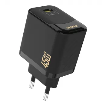 Dudao A28C 45W GaN polnilnik s kablom USB-C – črn