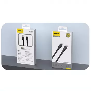 Dudao L9C USB-C na USB-C 1m, črn, kabel za polnjenje in prenos podatkov