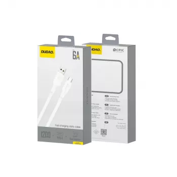 Dudao L2S USB-A na USB-C 30W 1m, bel kabel za polnjenje in prenos podatkov