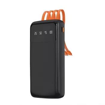 Dudao K6Pro univerzalni powerbank 10000mAh s kablom USB, USB-C, Lightning, črn (K6Pro-black)