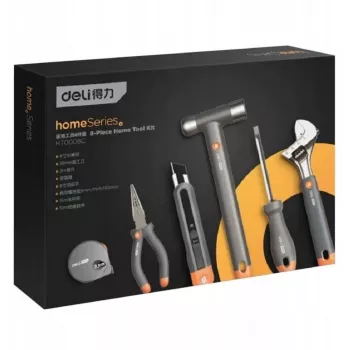 Deli D895485 komplet gospodinjskega orodja, 8-delni, siv