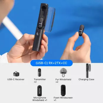 BOYA MAGIC-05 brezžični mikrofon 2.4GHz USB-C – črn