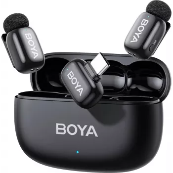 BOYA mini 2-02 brezžični mikrofonski sistem 2,4 GHz USB-C – črn