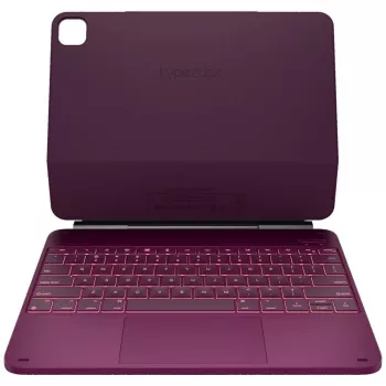 Typecase Edge etui s tipkovnico za iPad Pro 13 2024/2025, malinovo rdeč