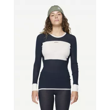 Devold Wool Mesh 190 majica za ženske - Ink/Offwhite, velikost M