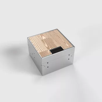 BEP24 talna vtičnica 2x Schuko IP20 155x157mm srebrna