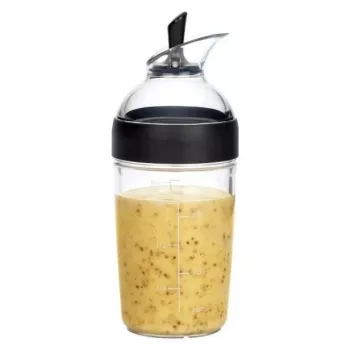Stresalnik za solatne prelive OXO Good Grips 236ml, črn
