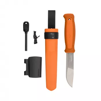 Morakniv Kansbol nož s fiksno rezilom in kompletom za preživetje, oranžen