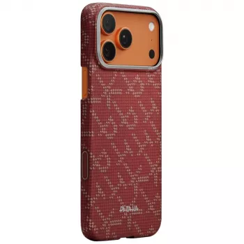PITAKA Ultra-Slim Monogram MagSafe ovitek za Apple iPhone 17 Pro, Gold Red