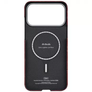 PITAKA Ultra-Slim Monogram MagSafe ovitek za Apple iPhone 17 Pro, Gold Red