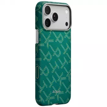 PITAKA Ultra-Slim Monogram MagSafe ovitek za iPhone 17 Pro, Gold Green