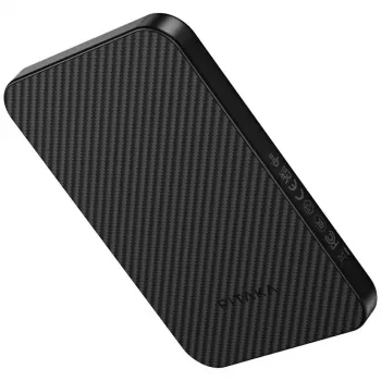 PITAKA Aramid Fiber prenosna baterija 5000mAh Qi2 MagSafe črno-siva