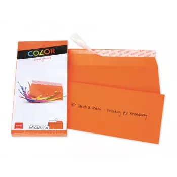 ELCO Color ovojnica C5/6 (114 x 229 mm), brez okna, samolepilna, 100 g/m², oranžna, 25 kosov (74617.82)