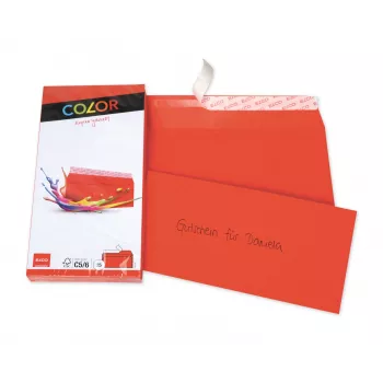 ELCO Color ovojnica C5/6 (114 x 229 mm), brez okna, samolepilna, 100 g/m², rdeča, 25 kosov (74617.92)