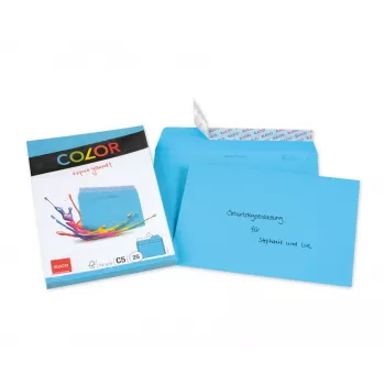 ELCO Color ovojnica C5 (162 x 229 mm), brez okna, samolepilna, 100 g/m², intenzivno modra, 25 kosov (74618.32)