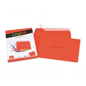 ELCO Color ovojnica C5 (162 x 229 mm), brez okna, samolepilna, 100 g/m², rdeča, 25 kosov (74618.92)