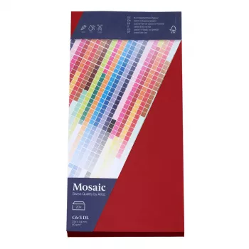 Artoz Papier Mosaic ovojnice DIN lang brez okna rdeče 20 kosov