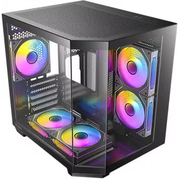 Antec CX M2 ARGB B ohišje Micro-ATX stolp, črno, kaljeno steklo, 5x120mm ARGB ventilatorji