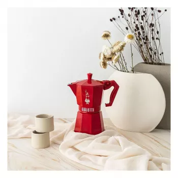 Bialetti MOKA EXCLUSIVE 6TZ rdeči espresso kuhalnik za štedilnik (9056)