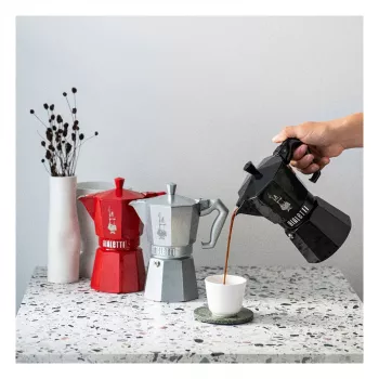 Bialetti MOKA EXCLUSIVE 6 skodelic espresso kuhalnik za štedilnik, črn (9066)