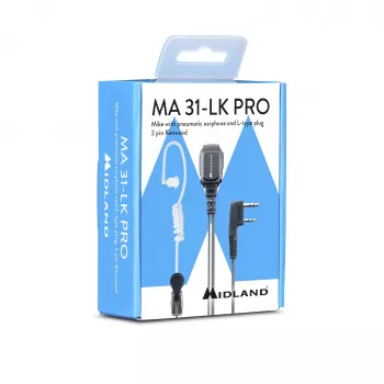 Midland MA 31LK Pro žična slušalka z akustično cevjo - črna/prozorna
