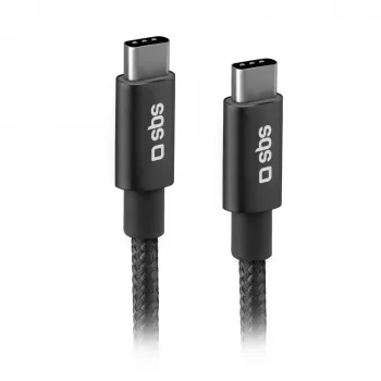 SBS TECABLETCC20BK kabel USB-C na USB-C 25W Power Delivery 1,5m - siv