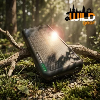 SBS solarni power bank USB/USB-C 10000 mAh črn