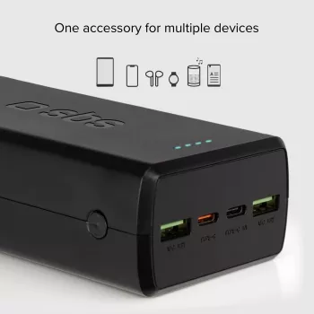 SBS powerbank 30000 mAh Power Delivery 20W z več vrati črn