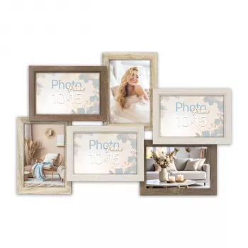 ZEP Trani 6Q SH566 MDF galerijski okvir za več fotografij za 6 fotografij 10x15cm črn