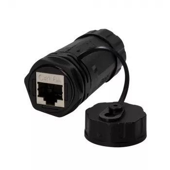 TECHLY IWP-MD C6A-IPGLT RJ45 ženski na RJ45 ženski IP68 Cat6A SFTP spojka, črna