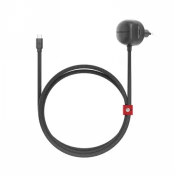 Twelve South PowerCord EU 30W USB-C stenski polnilnik s 1,2 m pletenim kablom (sivo-črna)