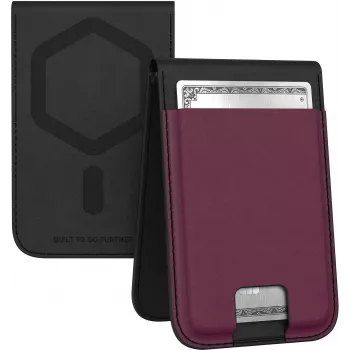 Urban Armor Gear UAG Metropolis Magnetic denarnica s stojalom | vegansko usnje za Apple iPhone 15 Pro Max - črna