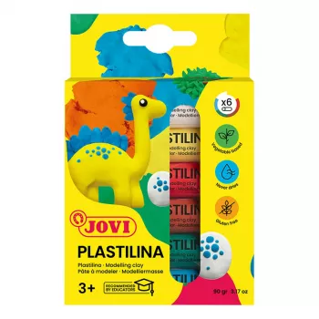 JOVI Plastilina modelirna masa, mešanih 6 barv po 15g, skupaj 90g