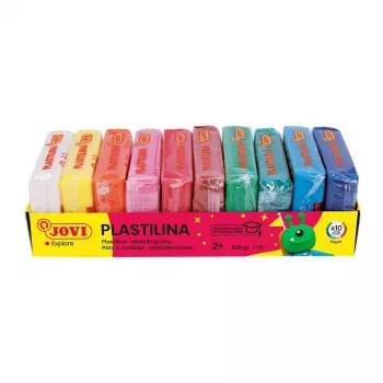 JOVI Plastilina modelirna masa, 10 mešanih barv x 50 g