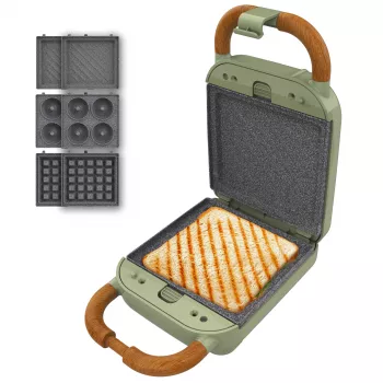 Cecotec Rock'nToast Retro One priprava za sendviče, zelena, 750 W