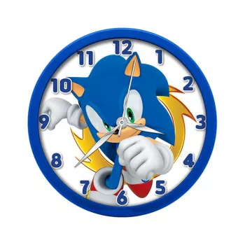 KIDS Sonic The Hedgehog stenska ura 25 cm okrogla plastična analogna kvarcna večbarvna