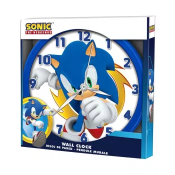 KIDS Sonic The Hedgehog stenska ura 25 cm okrogla plastična analogna kvarcna večbarvna