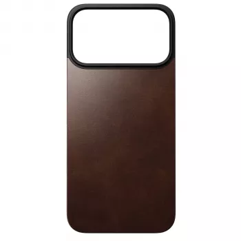 Nomad Modern Leather zadnji ovitek za Apple iPhone 17 Pro Max, združljiv z MagSafe, polnovredno Horween usnje, Rustic Brown
