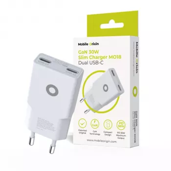 Mobile Origin 30W Slim polnilnik TÜV MO18 Dual USB-C