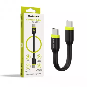 Mobile Origin kompaktni kabel USB-C na USB-C črn 10 cm