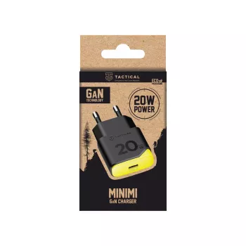 Tactical Minimi GaN 20W USB-C polnilnik črn