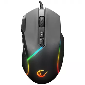 Rampage Comfort igralska miška, programabilna, 12800 DPI RGB, črna