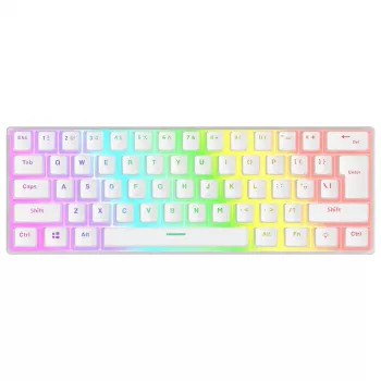Rampage Radiant K11 60 % mehanska igralska tipkovnica, bela, Blue Switch, RGB