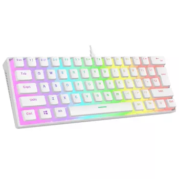 Rampage Radiant K11 60 % mehanska igralska tipkovnica, bela, Blue Switch, RGB