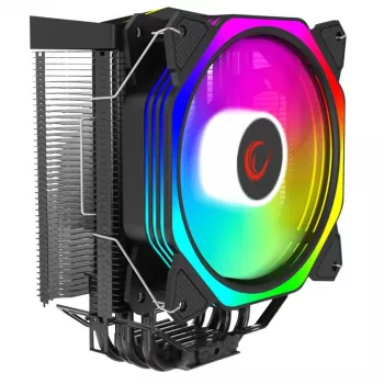 Rampage Octagon C50 zračno hlajenje procesorja, 120mm ventilator PWM, 1800 RPM, ARGB, Intel LGA 1700/1200/115X, AMD AM5/AM4/AM3+, 4 toplotne cevi, do 180W TDP