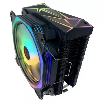Rampage Octagon C50 zračno hlajenje procesorja, 120mm ventilator PWM, 1800 RPM, ARGB, Intel LGA 1700/1200/115X, AMD AM5/AM4/AM3+, 4 toplotne cevi, do 180W TDP